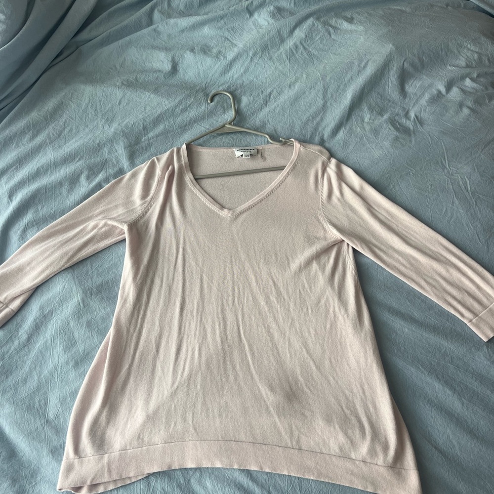 Light Pink V-Neck Sweater